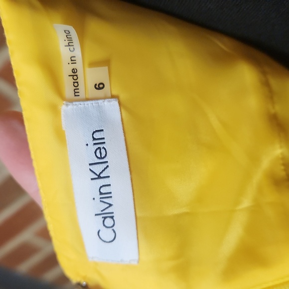 Calvin Klein Yellow Cocktail Dress, Size 6 - Picture 6 of 10